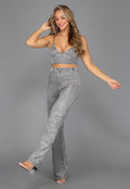Shiny Zilveren Triangel Crop Top