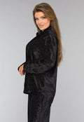 Zwarte Velvet Glitter Two Piece met Wide Leg Broek