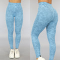 Blauwe Gemêleerde Squat Proof Sportlegging