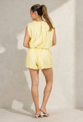 Gele Two Piece Set met Mouwloze Top en Ballonshort