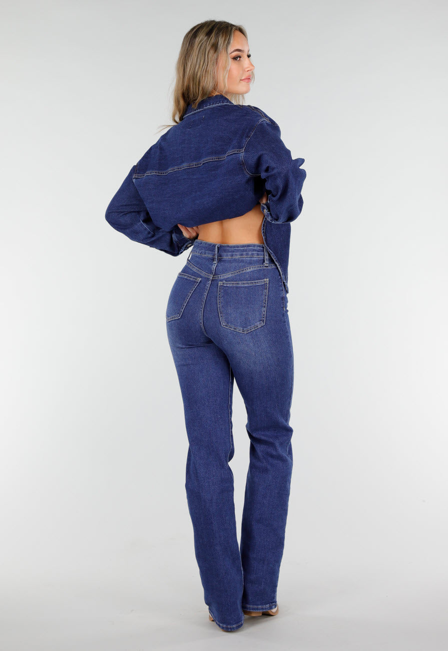 Redial Jeans  Donkerblauwe Tall Jeans met Rechte Pijpen en High Waist
