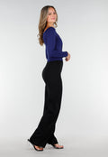 Navy Stretch Top met Ruches en Overslaghals