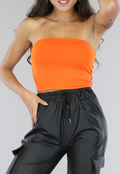 Oranje Elastische Strapless Bandeau Top