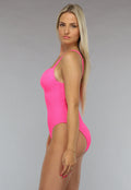 Maximizing Badpak met Structuur in Neon Roze