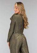 Gouden Shimmer V Hals Bodysuit