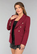 Wijnrode Button Blazer
