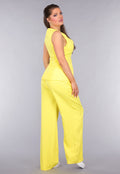 Gilet Co Ord Set met Pantalon in Geel