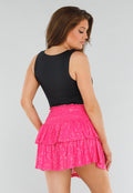 Zwarte Slim Fit Mouwloze Top met Diepe V-Hals