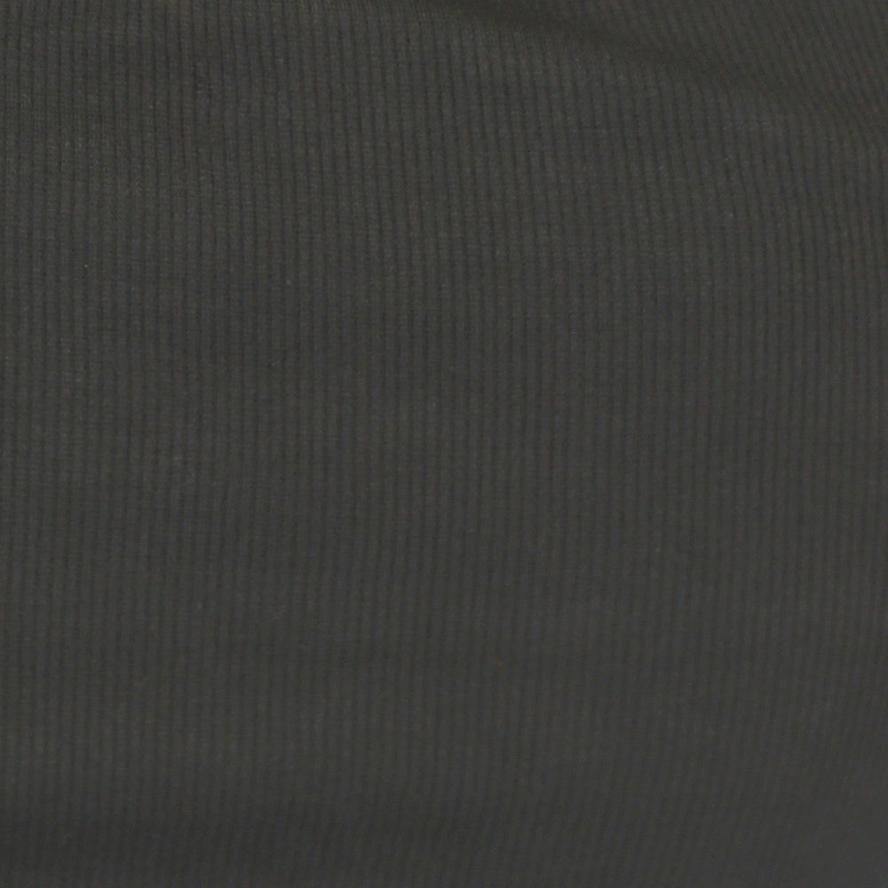 Zwarte Longsleeve Rib Top met Uitsnede