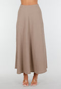Taupe Set met Hooggesloten Top en Stretch