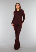 Rode Glitter Blouse met Zigzag Patroon