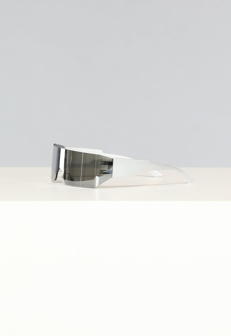 Witte Festival Bril met Spiegelglas