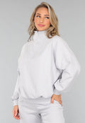 Oversized Trui met Rits in Lichtblauw