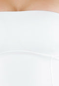 Witte Bandeau Top met Stretch en Rechte Halslijn