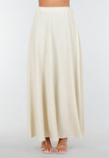 Beige Maxi Halter Set met Geknoopte Top