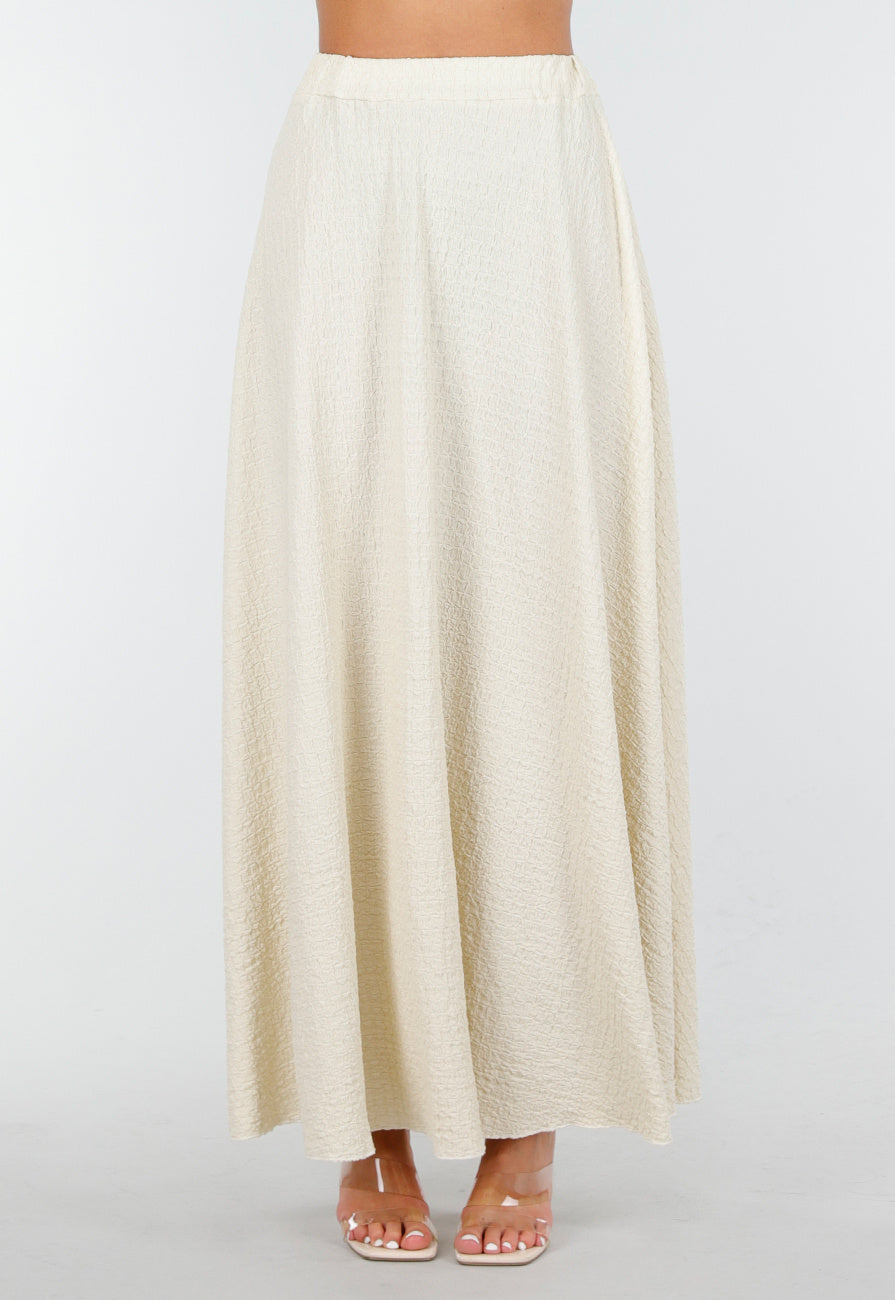 Beige Maxi Halter Set met Geknoopte Top