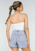 Witte Bandeau Top met Pads en Aansluitende Pasvorm