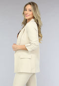 Classy Beige Tweedelige Blazer Set