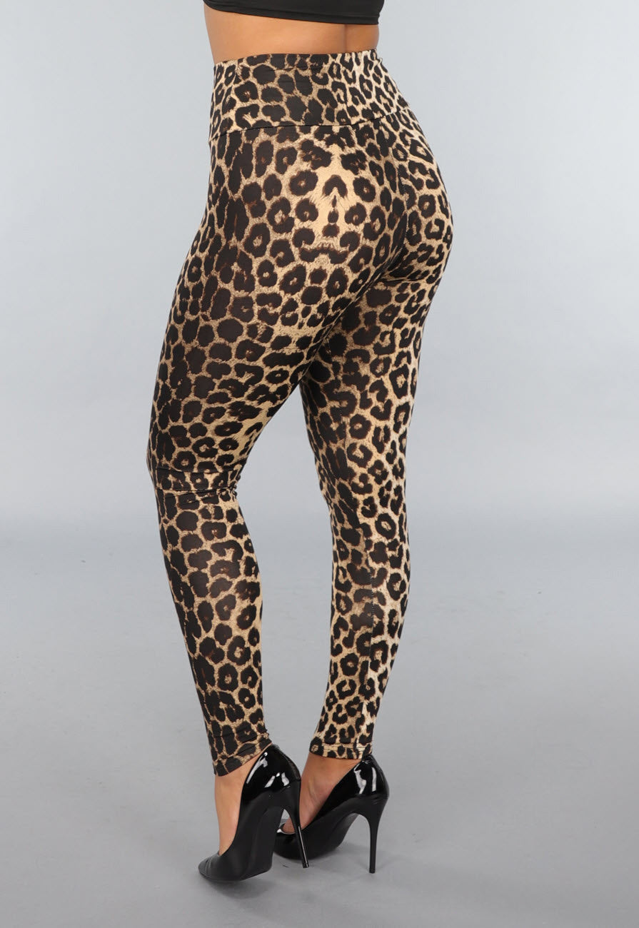 Legging met Luipaardprint en Stretch