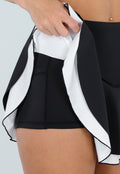 Zwarte Ruffle Skort met Contrasterende Zoom