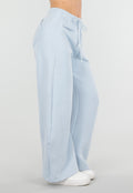 Lichtblauwe Barrel Fleece Joggingbroek met Trekkoord en Stretch