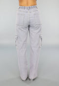 Rechte Denim Cargo Jeans met Hoge Taille
