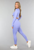Lavendel Longsleeve Fitness Top met Print