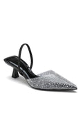 Zilveren Slingback Pumps met Strass