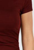 Bordeauxrode Maxi Jurk met Col en Split