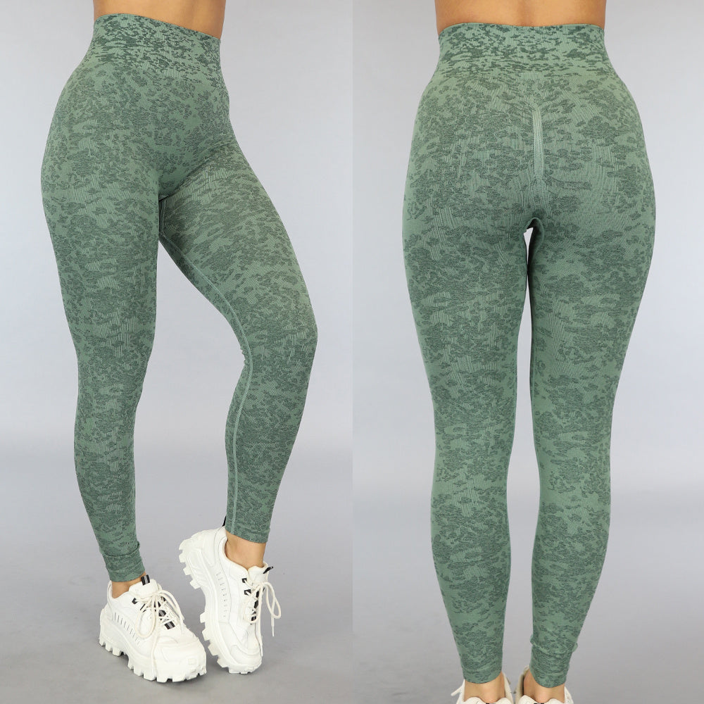 Groene Gemêleerde Squat Proof Sportlegging