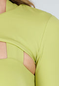 Olijfgroene Bolero Top met Lange Mouwen en Stretch
