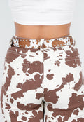 Bruine Western Riem met Koeienprint