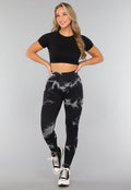 Zwart Sporttopje met Korte Mouwen