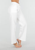 Witte Pantalon met Goudkleurige Gesp