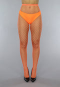 Oranje Netpanty met Grote Fishnet