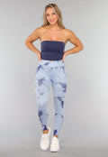 Donkerblauwe Padded Bandeau Top