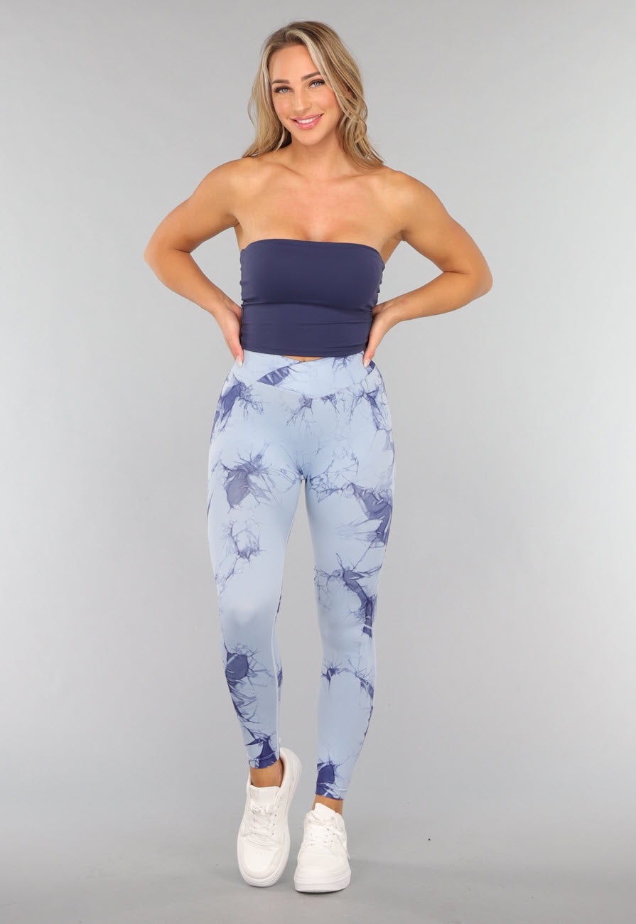 Donkerblauwe Padded Bandeau Top