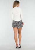 Beige Coltrui Top met Lange Mouwen