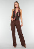 Bruin Tailored Gilet met Stropdas