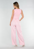Roze Body met Vierkante Hals en Stretch