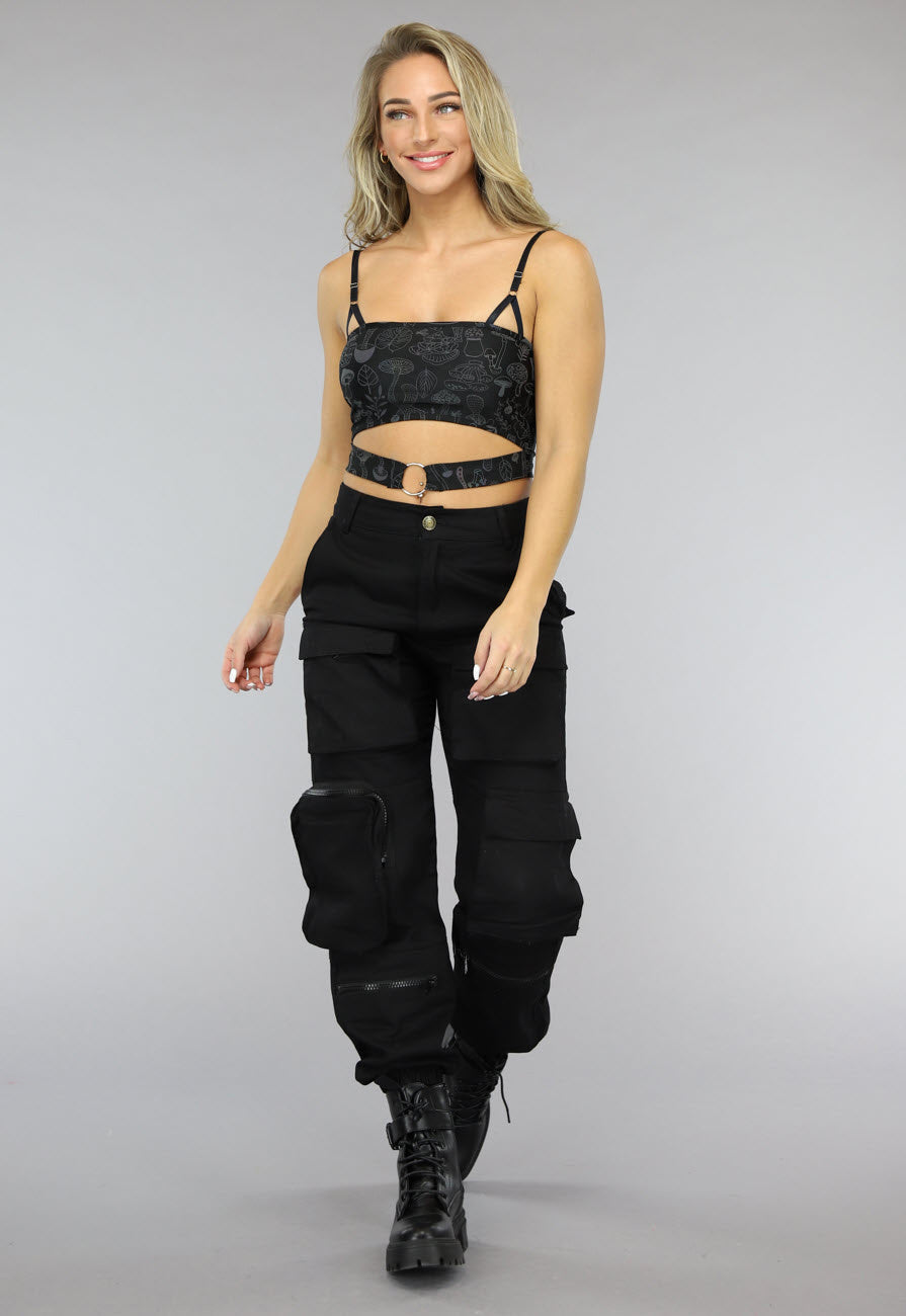 Bandeau Top met Reflecterende Print