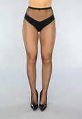 Zwarte Basic Panty met Kleine Fishnet