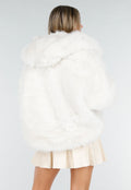 Witte Faux Fur Jas met Capuchon