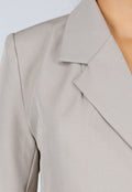 Greige Blazer en Short Set met Kanten Afwerking