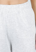 Grijze Wide Leg Joggingbroek met Elastische Taille en Stretch