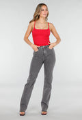 Rode Spaghetti Sporttop met Stretch