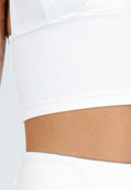 Witte Halter Crop Top met Diepe V-Hals