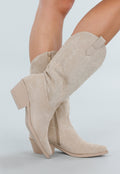Beige Suede Cowboylaarzen