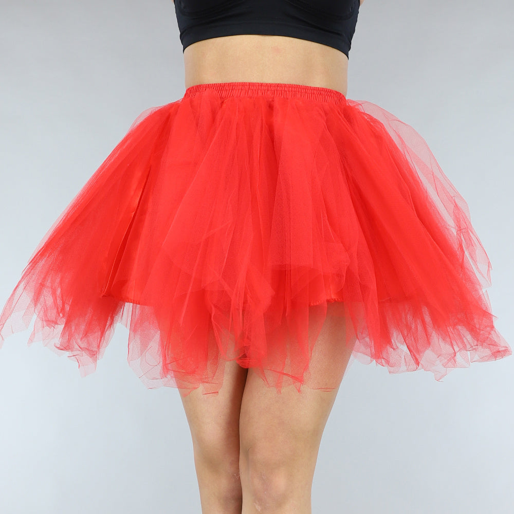 Rode Tutu  met Elastische Tailleband