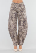 Panterprint Balloon Jeans met High Waist en Barrel Pijpen